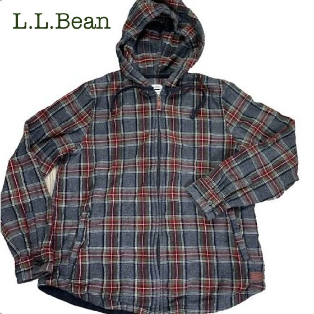 L.L. Bean Women’s Scotch Plaid Flannel Shirt, Relaxed Full Zip Hoodie